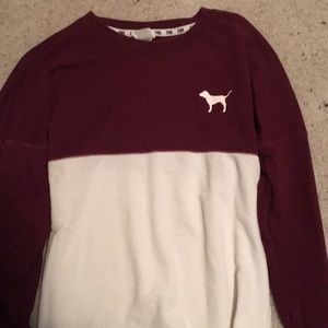 Pink long sleeve t-shirt.